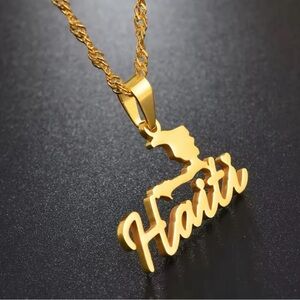 Gold Haiti Pendant Necklace 18inch